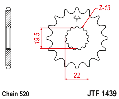 JT SPROCKETS gear wheel JTF1439.11 (410311jt)